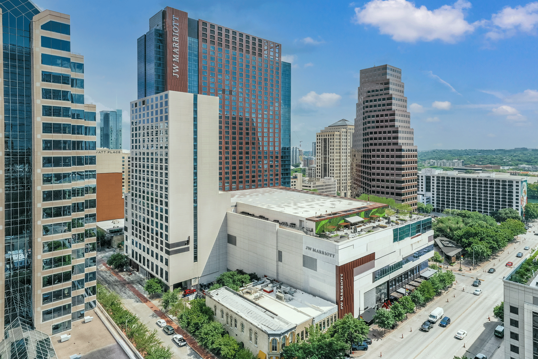 The JW Marriott Austin features more than 120,000 square feet of meeting and event space, including more than 42 individual meeting rooms, the 30,000-square-foot Grand Ballroom, 23,000-square-foot Lone Star Ballroom and 23,000-square-foot Griffin Exhibit Hall. (CoStar)