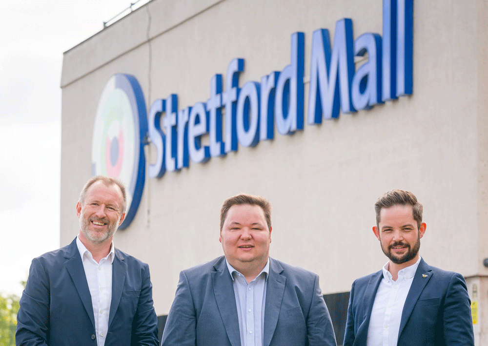 From L-R: Bruntwood CEO Chris Oglesby, Cllr Andrew Western, Brunwood regional director Andrew Cooke